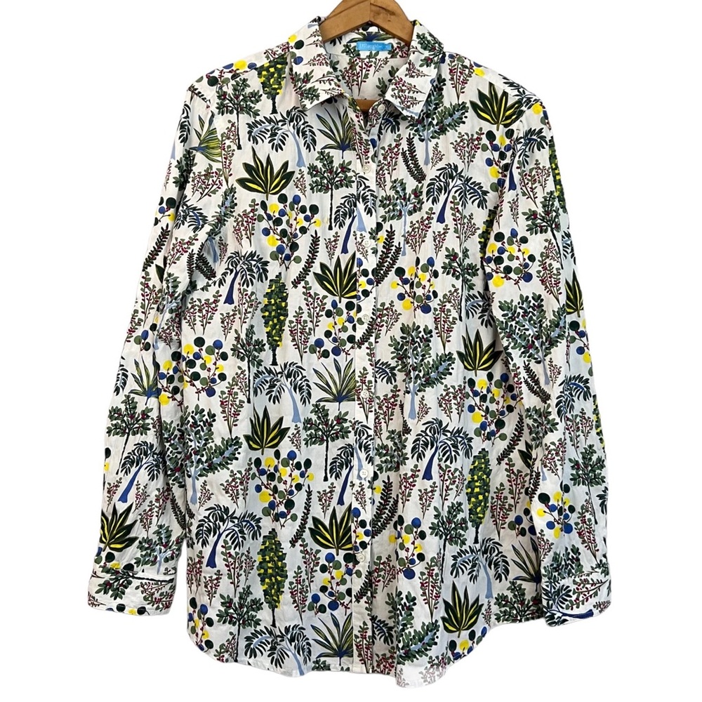 J. McLaughlin Floral Button Down Long Sleeve Shirt Medium